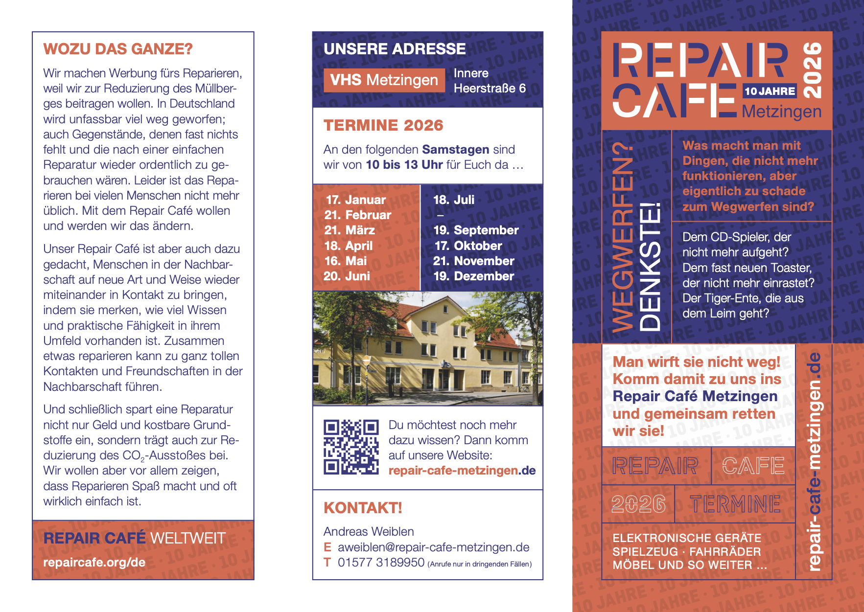 Flyer 2026 Repair Cafe Metzingen